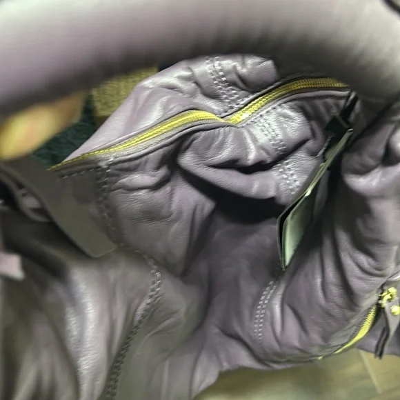 Luxe Unique Purple Leather Handbag - Picture 12 of 14